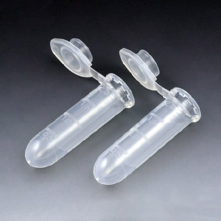 Globe Scientific Microcentrifuge Tube Round Bottom Plain 2 mL Without Color Coding Snap Cap Polypropylene Tube - Case of 500 - 111572-CS