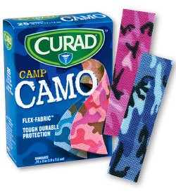 Medibadge Adhesive Strip Curad® 3/4 X 3 Inch Plastic Rectangle Kid Design (Camp Camo) Sterile - Box of 75 - AB113-BX