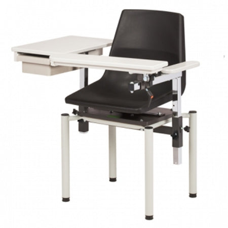 Clinton Industries Blood Drawing Chair with Drawer SC Series ClintonClean™ Single Adjustable Flip Up Armrest Black - Each - 6049-P-EA