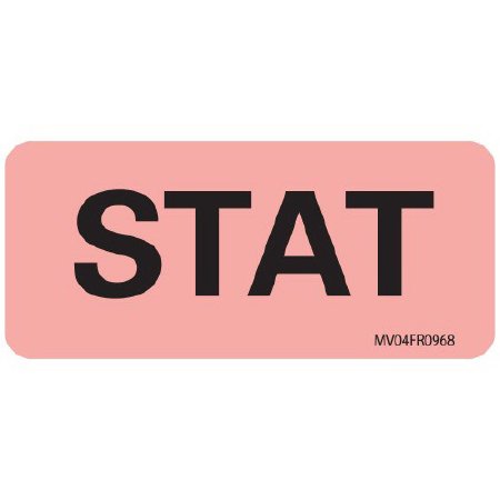 Precision Dynamics Pre-Printed Label MedVision® Advisory Label Red Paper Stat Black Alert Label 1 X 2-1/4 Inch - Each - MV04FR0935-EA