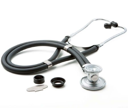 American Diagnostic Corp Sprague Stethoscope MooreBrand® Black 2-Tube 21 Inch Tube Double Sided Chestpiece - Each - 641BK-EA