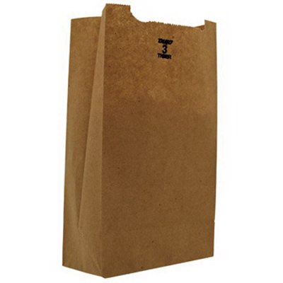 RJ Schinner Co Grocery Bag Duro® Brown Kraft Recycled Paper #3 - Case of 500 - 18403-CS