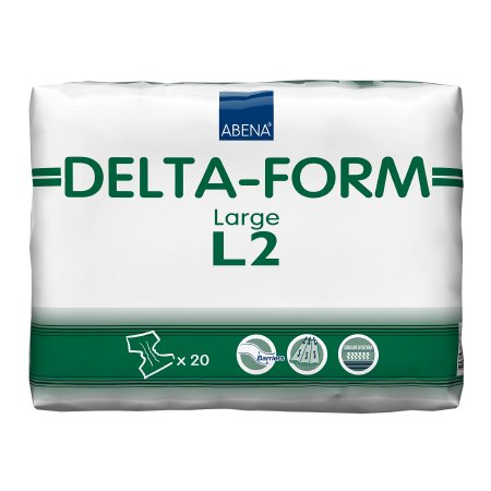 Abena North America Unisex Adult Incontinence Brief Abena® Delta-Form Large Disposable Heavy Absorbency - Case of 80 - 308863-CS