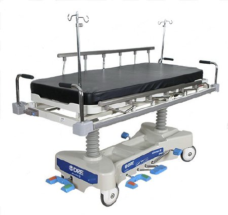 Dre Equipment Transport Stretcher Adjustable Height / 5th Wheel 500 lbs. Weight Capacity - Each - 7JE200RS-EA