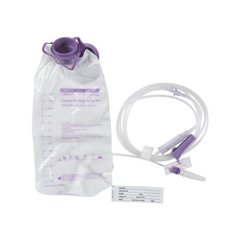 Amsino International Enteral Feeding Pump Bag Set with ENFit® Connector AMSure® 1200 mL Polyvinyl NonSterile ENFit® Connector - Each - ENF1200K-EA