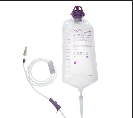 Amsino International Gravity Feeding Bag Set with ENFit™ Connector AMSure® 1200 mL - Case of 30 - ENF1203K-CS