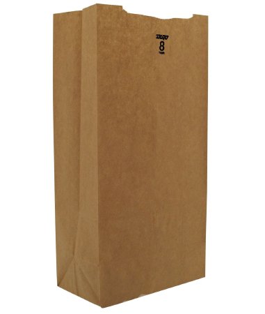 RJ Schinner Co Grocery Bag Duro® Brown Kraft Recycled Paper #8 - Case of 500 - 18408-CS