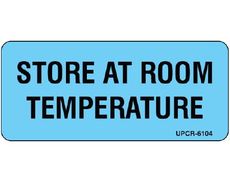 Shamrock Scientific Pre-Printed Label Shamrock Auxiliary Label Blue Cardstock STORE AT ROOM / TEMPERATURE Black Temperature Control 1 X 2-1/4 Inch - Roll of 1 - UPCR-6104-RL
