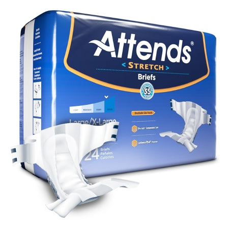Attends Healthcare Products Unisex Adult Incontinence Brief Attends® Stretch Large / X-Large Disposable Heavy Absorbency - Bag of 24 - DDSLXL-BG