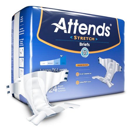 Attends Healthcare Products Unisex Adult Incontinence Brief Attends® Stretch Large / X-Large Disposable Heavy Absorbency - Case of 96 - DDSLXL-CS