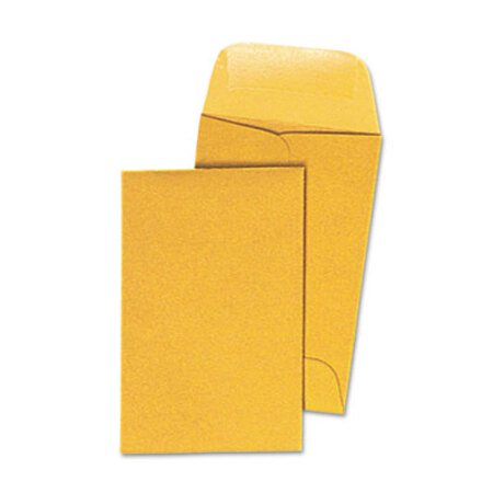 Universal® Kraft Coin Envelope, #1, Round Flap, Gummed Closure, 2.25 x 3.5, Light Brown Kraft, 500/Box - Box of 1 - UNV-35300-BX