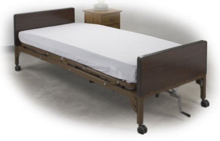 Drive Medical Bed Sheet Fitted Sheet 36 X 84 X 8 Inch White Cotton / Polyester Reusable - Box of 2 - 15030HBL-3684-BX