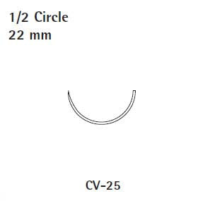 Medtronic MITG Absorbable Suture with Needle Caprosyn™ Polyester CV-25 1/2 Circle Taper Point Needle Size 4 - 0 Monofilament - Box of 36 - UC-403-BX