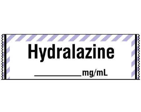 Shamrock Scientific Drug Label Shamrock Anesthesia Label Tape Hydralazine_mg/mL Violet / White 1/2 X 1 Inch - Roll of 1 - SA-2911-RL