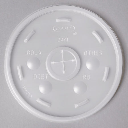 RJ Schinner Co Drinking Cup Lid Dart® Plastic, Straw Slotted - Bag of 100 - 24SL05-BG