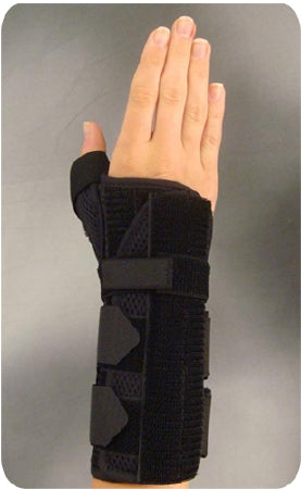 Bird & Cronin Wrist Brace with Thumb Spica Universal 3D Spacer Material / Metal Left Hand Black One Size Fits Most - Each - 08144823-EA