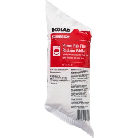 EcoLab Laundry Stain Remover StainBlaster™ Power Pak Reclaim White 1.2 lbs. Bag Powder Floral Scent - Case of 12 - 6100909-CS