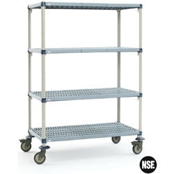 Intermetro Industries Stem Caster Cart MetroMax Q® 24 X 60 X 69 Inch Blue 24 X 60 Inch, Open Grid Shelves - Each - Q566EG3-EA
