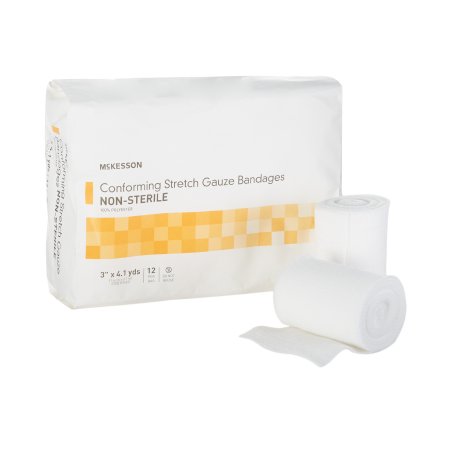 McKesson Conforming Bandage McKesson 3 Inch X 4-1/10 Yard 12 per Pack NonSterile Roll Shape - Bag of 12 - 16-012-BG