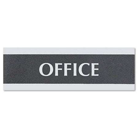Headline® Sign Century Series Office Sign, OFFICE, 9 x 3, Black/Silver - Each - USS-4762-EA