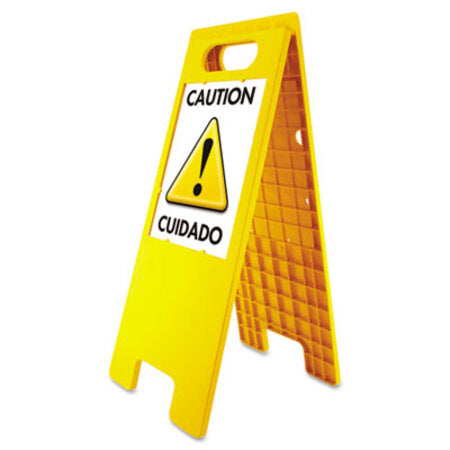 Headline® Sign Floor Tent Sign, Doublesided, Plastic, 10.5 x 25.5, Yellow - Each - USS-5693-EA