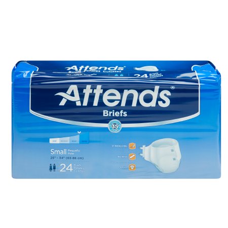 Attends Healthcare Products Unisex Adult Incontinence Brief Attends® Small Disposable Heavy Absorbency - Case of 96 - BRBX15-CS