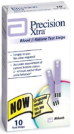 Abbott Blood Glucose and Ketone Test Strips Precision Xtra® 10 Strips per Pack - Case of 12 - 7074565-CS