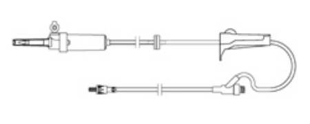 Amsino International Primary IV Administration Set AMSafe® Gravity 1 Port 10 Drops / mL Drip Rate Without Filter 100 Inch Tubing - Case of 50 - 1010001B-CS