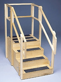Bailey Training Stairs with Bus Step 4 Steps 30 X 54 X 55 Inch / 24 X 30 Inch Platform Black / Natural - Each - 808-EA