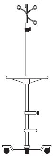 B. Braun IV Stand Piggyback Hook Patient Pal® 4-Leg, Heavy-Duty Casters, Oxygen Cylinder Platform - Each - N7515-EA