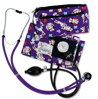 Prestige Medical Reusable Aneroid / Stethoscope Set Prestige Medical 25 to 40 cm Adult Cuff Dual Head Sprague Stethoscope Pocket Aneroid - Each - A2-BLK-EA