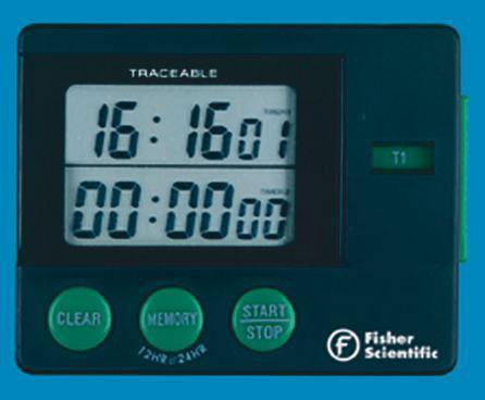Fisher Scientific Electronic Alarm Timer 2 Memory Timer Traceable® 24 Hours LCD Display - Each - 0666244-EA