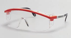 Fisher Scientific Safety Glasses Fisherbrand™ Siteliner Clear Tint Polycarbonate Lens Red / White / Black Frame Over Ear One Size Fits Most - Pack of 12 - 191302097-PK