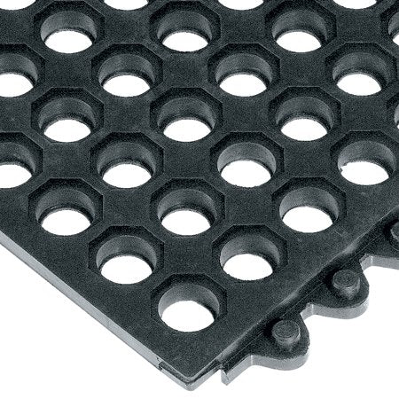 Fisher Scientific Anti-Fatigue Floor Mat 24/Seven® 3 X 3 Foot Black Grease Resistant Rubber - Each - 19046711-EA