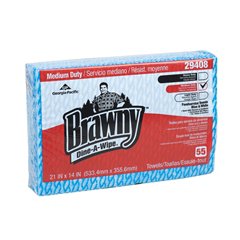 Georgia Pacific Foodservice Towel Brawny® Dine-A-Wipe® Medium Duty Blue / White NonSterile Carded Rayon 14 X 21 Inch Disposable - Case of 6 - 29408-CS