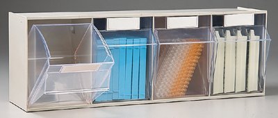 Health Care Logistics Tilt Front Bin Tilters® White Plastic 6-5/8 X 8-1/8 X 23-5/8 Inch - Each - 1207W-EA