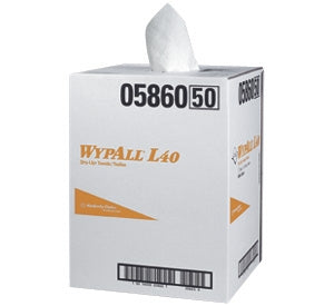 Lagasse Task Wipe WypAll® L40 Dry-Up Light Duty White NonSterile Double Re-Creped 19-1/2 X 42 Inch Disposable - Case of 200 - KCC05860-CS