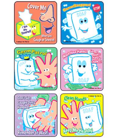 Medibadge Kids Love Stickers® 90 per Unit Germstoppers , Assorted Sticker - Roll of 1 - M2153-RL