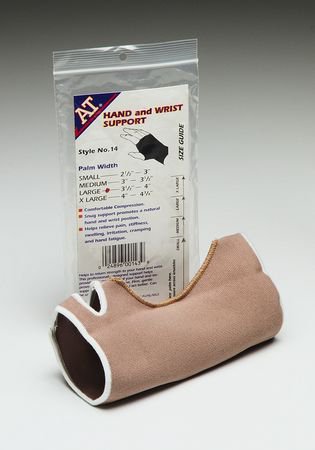 A-T Surgical Mfg Co Inc Wrist / Hand Support AT® Elastic Left or Right Hand Beige X-Large - Each - 14XL-EA