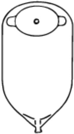 Nu-Hope Laboratories Urinary Pouch 11 Inch Length 1-1/8 to 2 Inch Stoma Oval B, Convex, Trim to Fit - Box of 10 - 8644-FV-C-BX