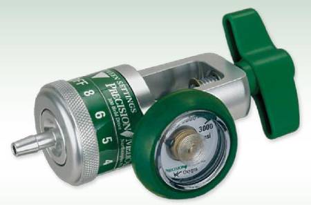 Precision Medical Easy Dial Reg Oxygen Regulator Adjustable 0 - 15 LPM 90° Barb Outlet CGA-870 - Each - 168715DSR-EA