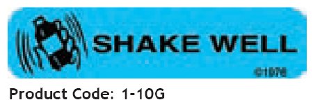 Precision Dynamics Pre-Printed Label Barkley® Auxiliary Label Blue Shake Well Black Safety and Instructional 3/8 X 1-9/16 Inch - Roll of 1 - 1-10G-RL