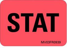Precision Dynamics Pre-Printed Label Barkley® Advisory Label Red Stat Black Alert Label 1 X 1-7/16 Inch - Roll of 1 - MV03FR0939-RL