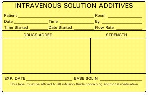 Precision Dynamics Pre-Printed Label Barkley® Advisory Label Yellow Paper Intravenouse Solution Additives Black Syringe Label 2-1/2 X 4 Inch - Roll of 1 - N-260-RL