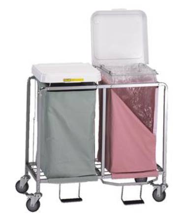 R & B Wire Products Double Hamper with Bags 4 Casters 30 to 35 gal. - Each - 674GM-EA