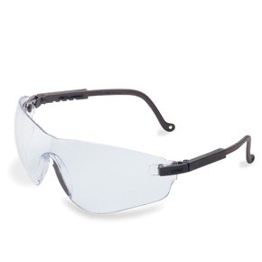 Honeywell Safety Products Safety Glasses Uvex Falcon Wraparound Anti-scratch Coating Clear Tint Polycarbonate Lens Black Frame Over Ear One Size Fits Most - Each - S4500-EA