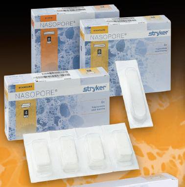 Stryker Nasal Packing Nasopore® Non-impregnated 4 cm Sterile Standard - Pack of 8 - 5400010004-PK