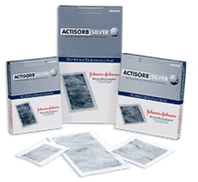 3M Systagenix/KCI Silver Charcoal Dressing 3M™ Actisorb™ Silver 220 2-1/2 X 3-3/4 Inch Rectangle Sterile - Case of 50 - 650220-CS