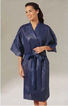 Tech Styles a Division of Encompass Patient Robe Tech Styles® Small / Medium Dark Blue Reusable - Case of 25 - 45415-010-CS