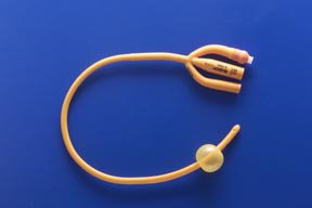 Teleflex LLC Foley Catheter Rusch Gold® 3-Way Standard Tip 5 cc Balloon 22 Fr. Silicone Coated Latex - Box of 10 - 183405220-BX